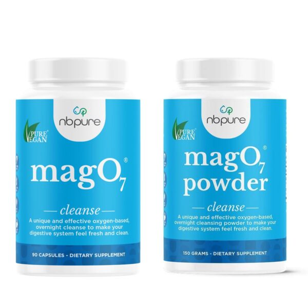 Paquete nbpure MagO7 con cápsulas y polvo para limpieza colon