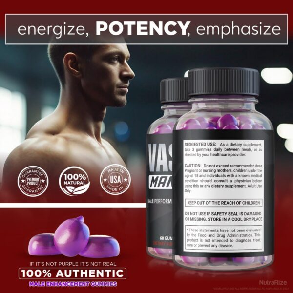 Gomitas saludables NutraRize VasoManix para hombres activos