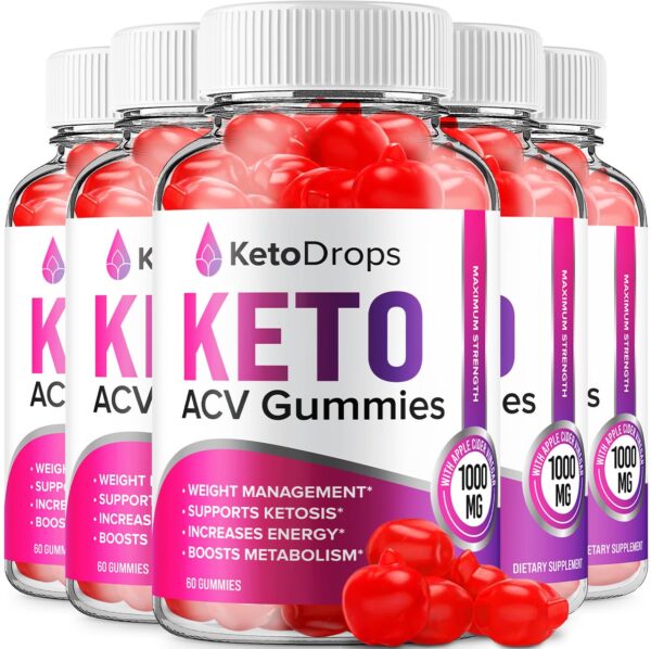 Keto Drops Gomitas ACV paquete de 5 para control de peso