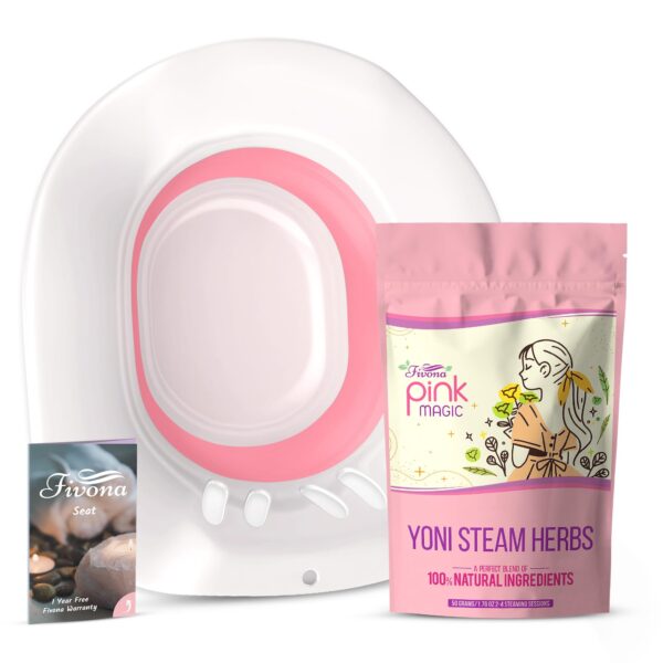 Kit Fivona Yoni Steam asiento expandible y hierbas rosas