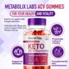 Frasco detalle gomitas Metabolix ACV para pérdida de peso