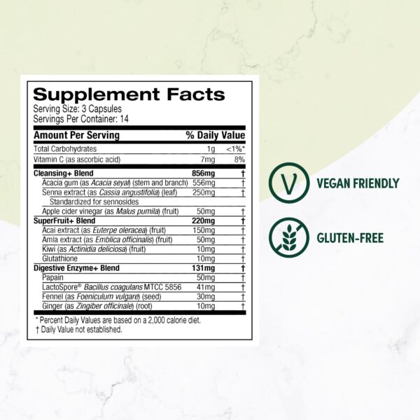 botella Purely Inspired 42 cápsulas detox para hombres y mujeres