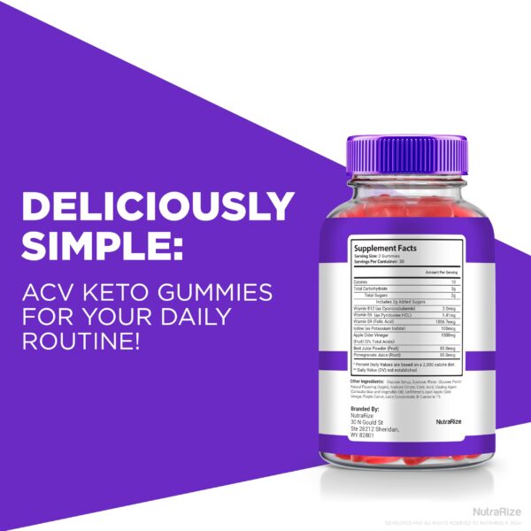 Gomitas NutraRize KetoLion para salud y dieta con vinagre
