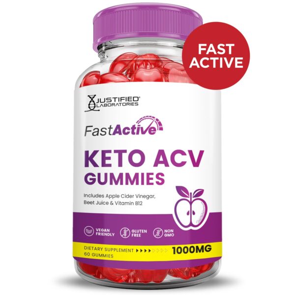 Acercamiento de gomitas Fast Active Keto ACV con azúcar reducida
