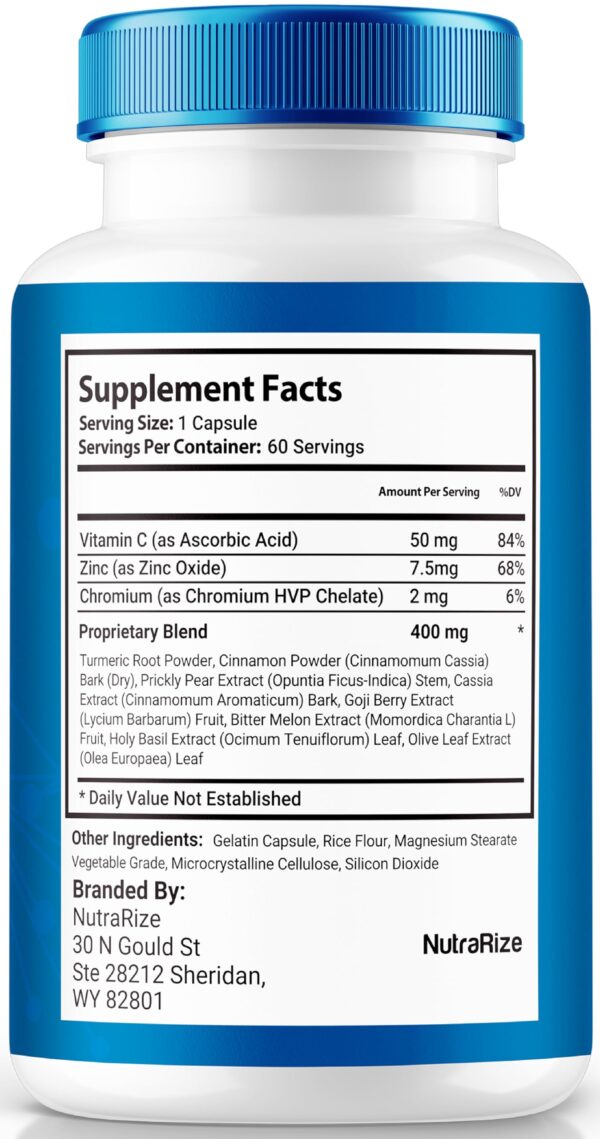 Cápsulas naturales GlucoTox 60 unidades NutraRize