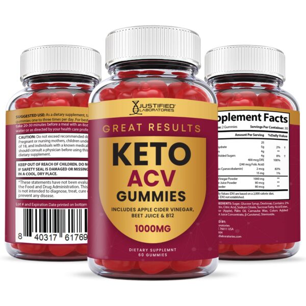 Empaque lateral gominolas Great Results Keto ACV veganas sin OGM
