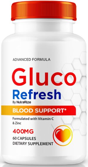 Frasco de cápsulas Gluco Refresh NutraRize 60 unidades