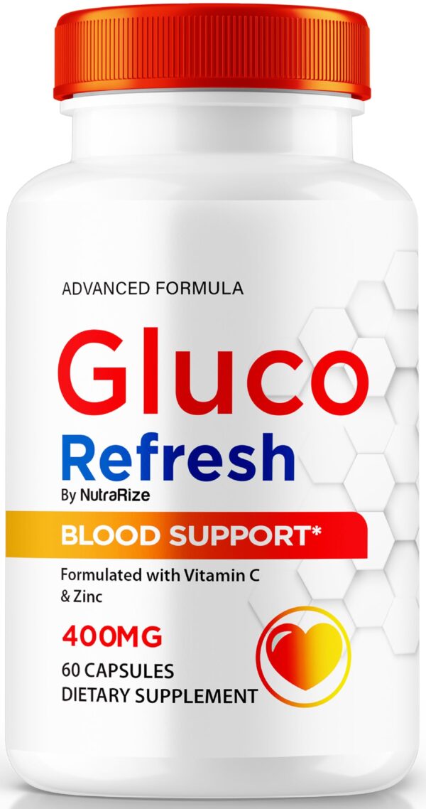 Frasco de cápsulas Gluco Refresh NutraRize 60 unidades