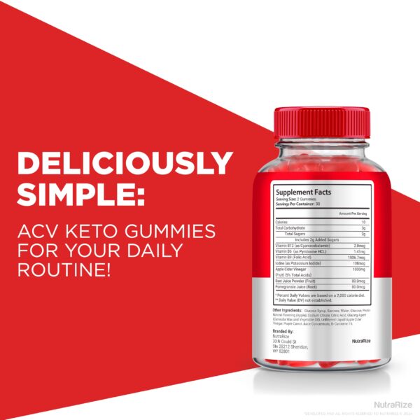 Etiqueta frontal de gomitas Duo Keto ACV