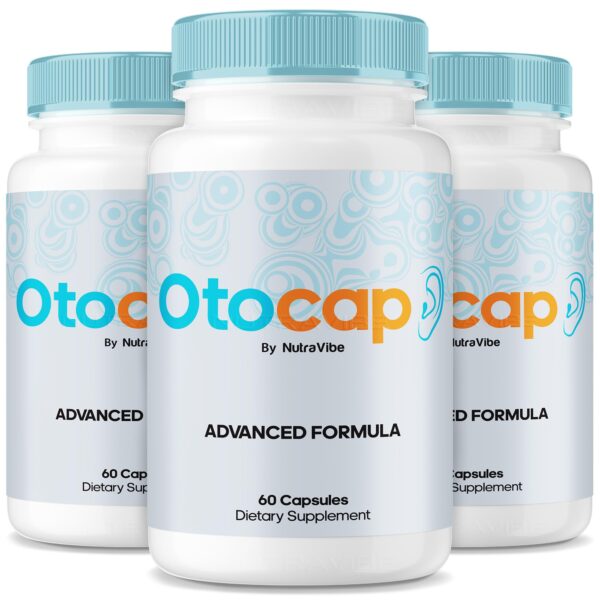 Imagen frontal de Otocap cápsulas y empaque