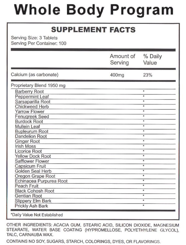 tabletas programa cuerpo completo pure body institute