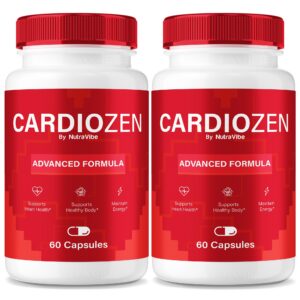 Frasco con cápsulas Cardiozen para circulación y energía