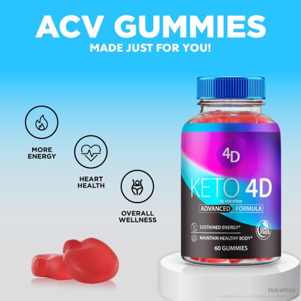 Lado del empaque de gomitas Keto4D NutraRize