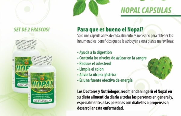 Nutrisalud beneficios cápsulas nopal pura para salud digestiva