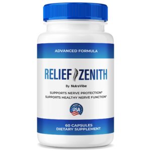 Frasco de cápsulas Relief Zenith soporte nervioso natural