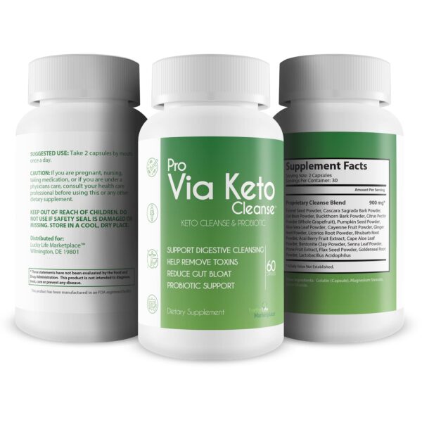 Pro Via Keto Cleanse etiqueta frontal del producto