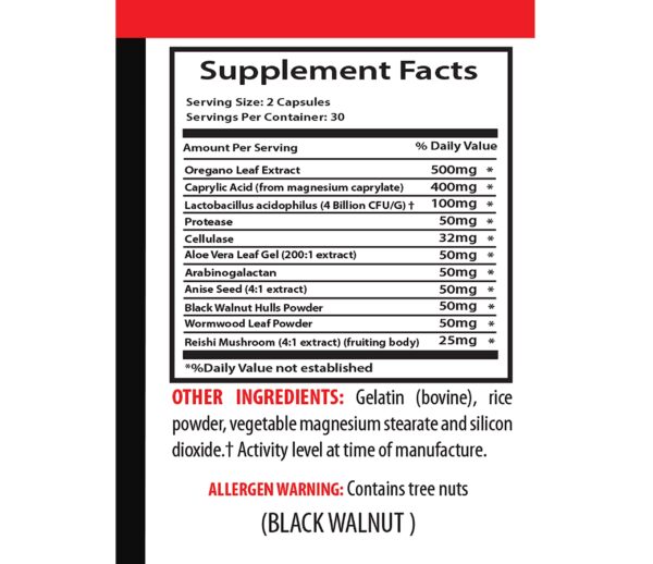 Suplemento limpieza candida para flora intestinal saludable