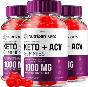 NutriZen Keto ACV Gummies frasco 3 pack suplemento keto vinagre manzana