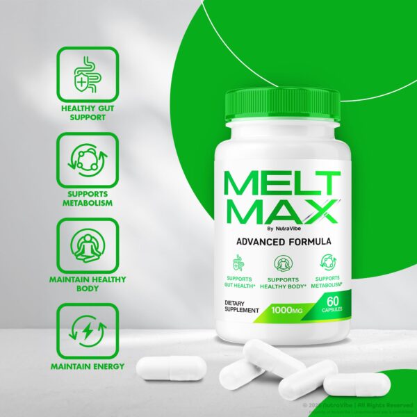 Version 1.0.0 NutraVibe Melt Max cápsulas presentación pack de 60 unidades