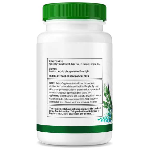 Etiqueta trasera cápsulas SlimHarmony fórmula femenina