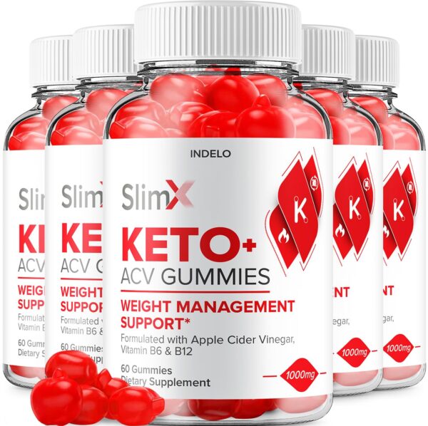 Paquete de gomitas SlimX Keto ACV con ingredientes naturales