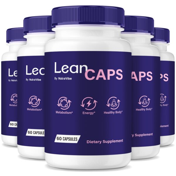 Frasco LeanCaps con etiqueta visible