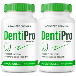 Frasco de cápsulas DentiPro para salud dental y encías NutraVibe
