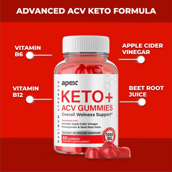 Paquete de 5 Apex Keto ACV gomitas salud y bienestar