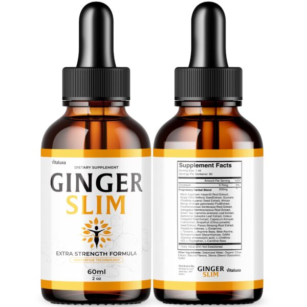 Gotas Ginger Slim botella para bienestar saludable