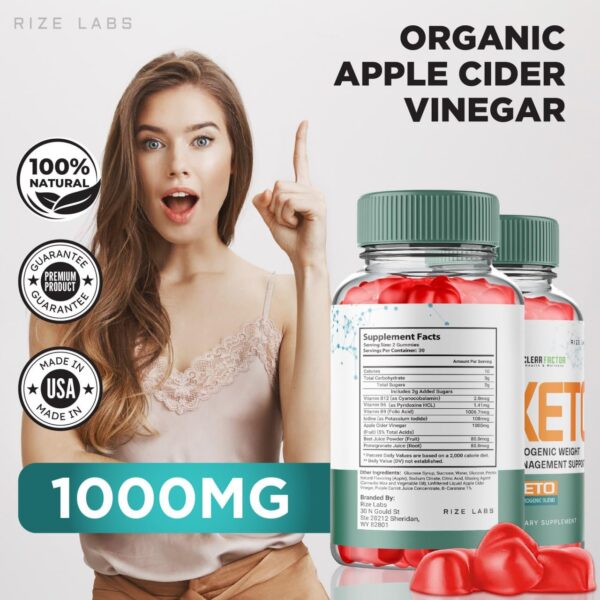 Cantidad de gomitas Clear Factor Keto ACV en envase paquete 3