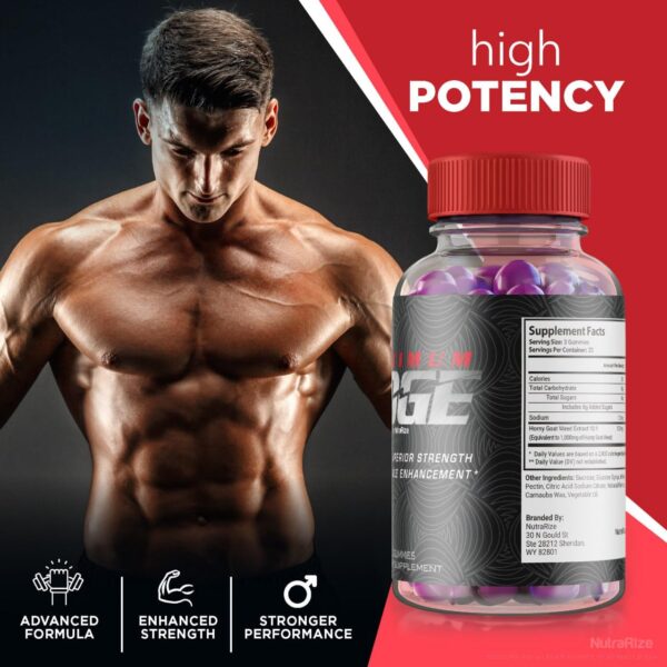 Presentación gomitas Maximum Edge para vitalidad masculina