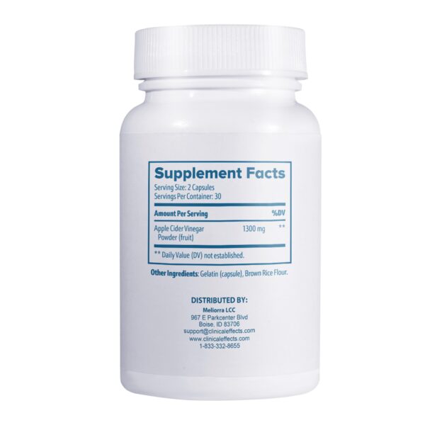 Frasco de cápsulas vinagre sidra manzana veganas