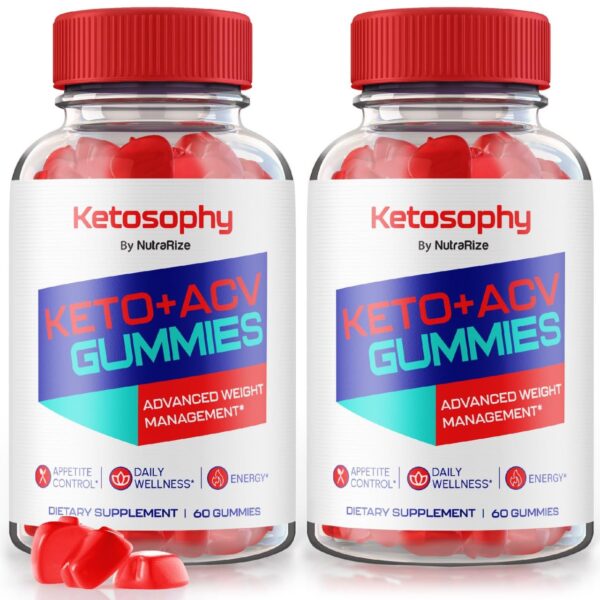 paquete doble gomitas ketosophy keto acv para pérdida de peso