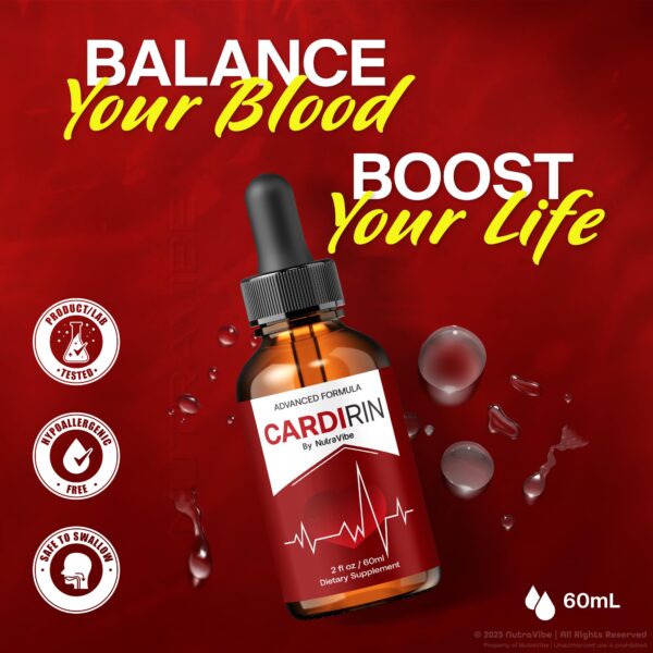 Etiqueta de Cardirin Drops y ingredientes