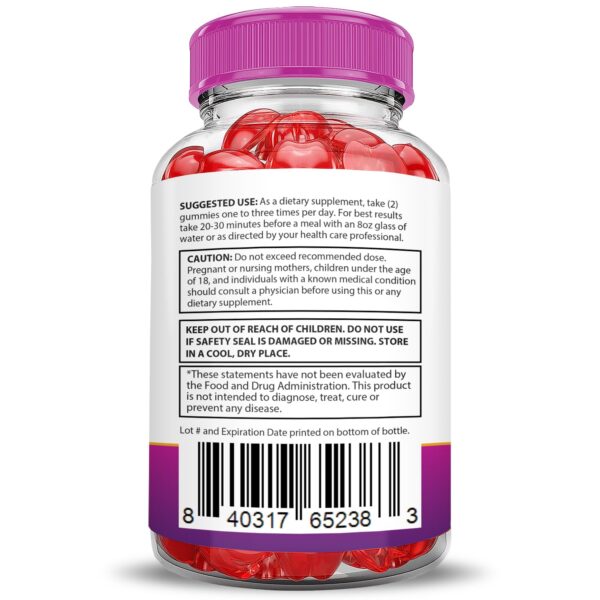 Vista cerca gomita Ripped Results Keto ACV y vinagre sidra de manzana