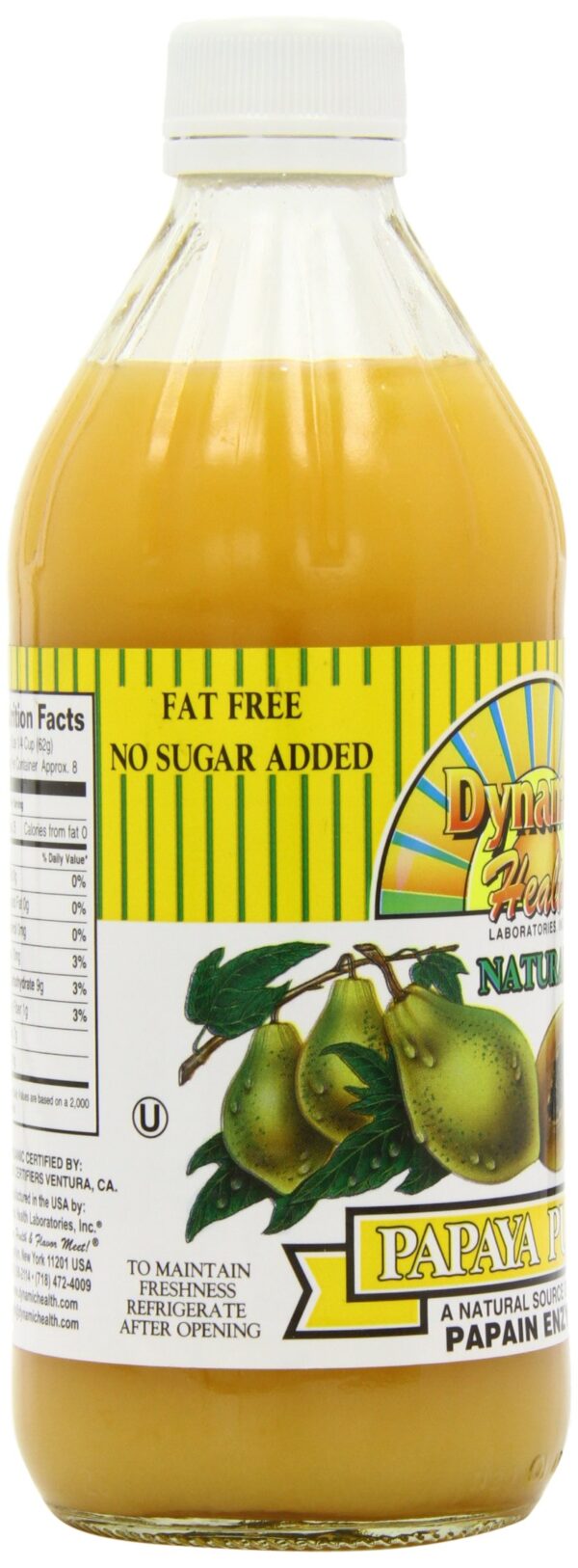 Puré de papaya Dynamic Health para alimentación saludable y nutritiva