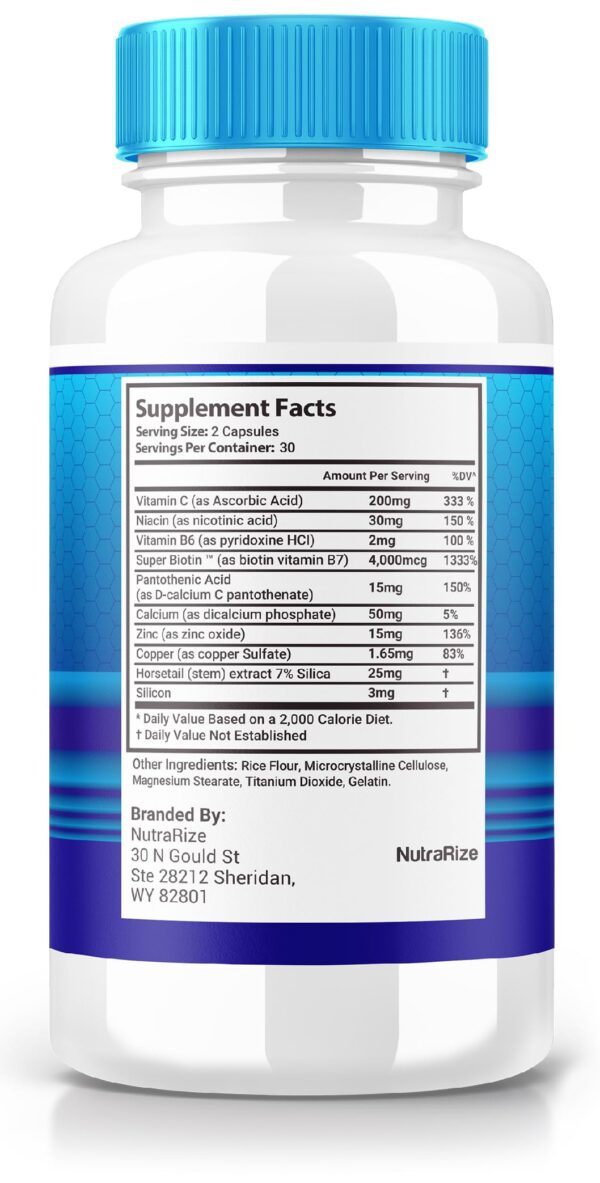 frasco de cápsulas nano defense pro para crecimiento de uñas saludables