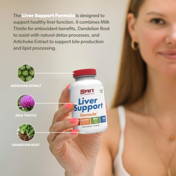 SAN cardo mariano soporte hígado 100 cápsulas paquete