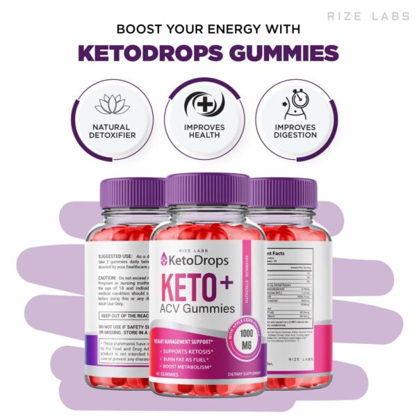 Botella gomitas Keto Drops ACV fórmula avanzada