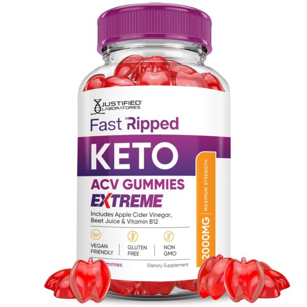 Fast Ripped gomitas keto acv extremas 2000mg paquete 60 unidades