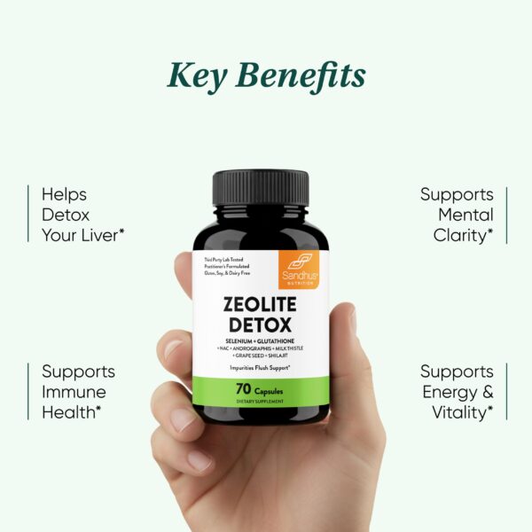 Frasco Zeolite Detox en estante