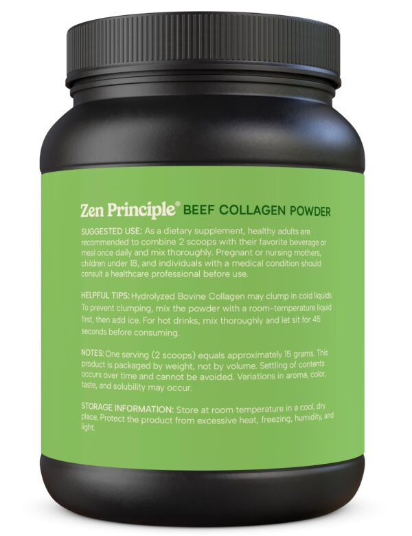 Frente de frasco con logo Zen Principle