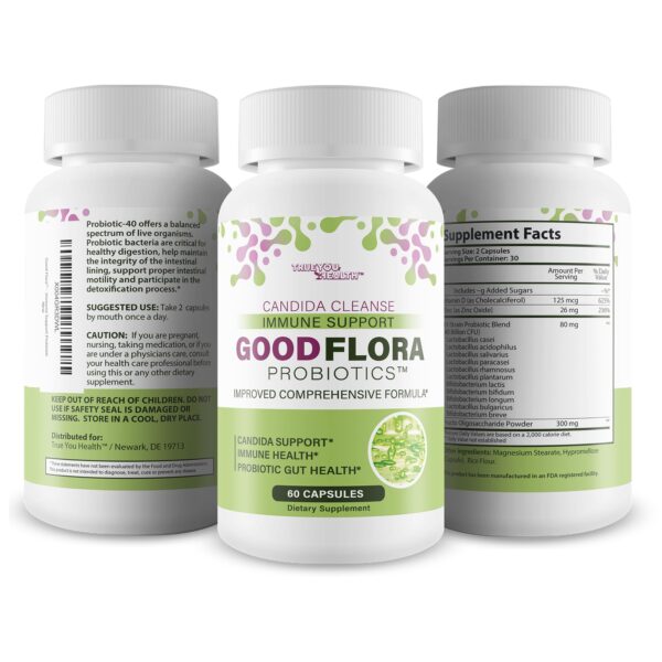 Good Flora probióticos digestivos, limpieza candida natural