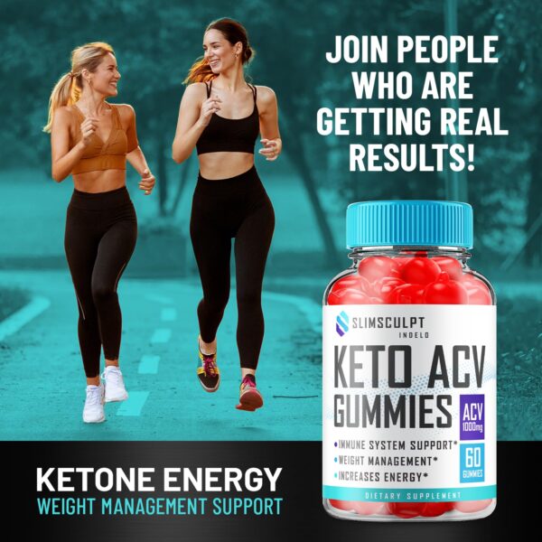Envase frontal Slimsculpt Keto ACV Gummies