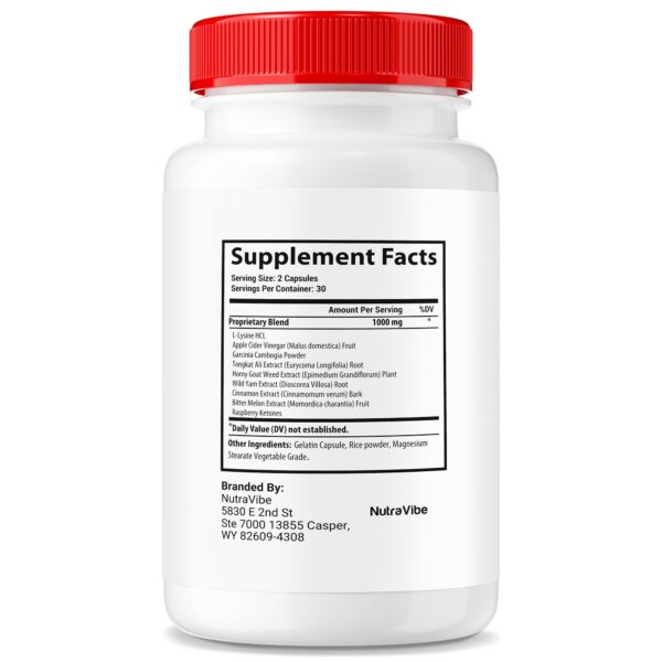 Empaque lateral cápsulas premium Cordis Meridian NutraVibe