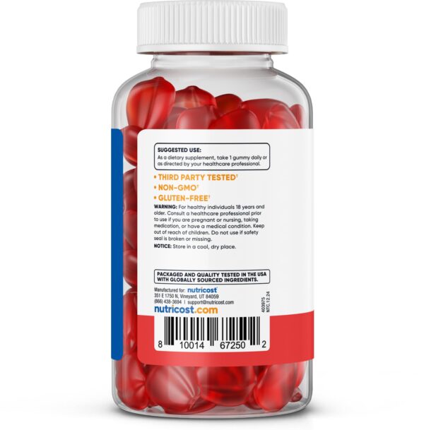 Suplemento Nutricost vinagre sidra manzana gomitas sin gluten