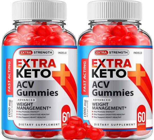 Gomitas Extra Keto ACV fórmula avanzada y fuerza extra 2 paquetes