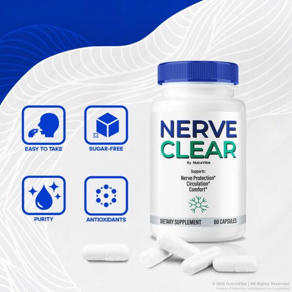 Primer plano de cápsulas Nerve Clear