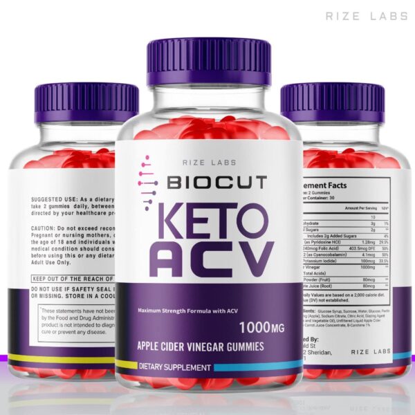 Gomitas Biocut Keto ACV rize labs paquete oficial para control peso