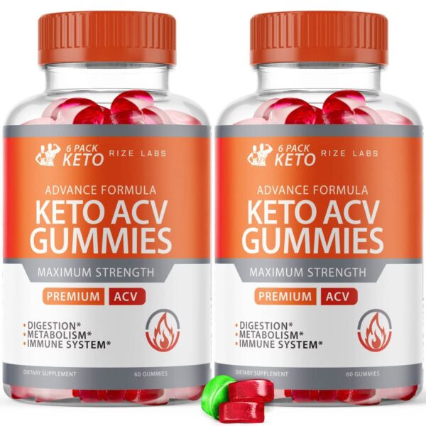 rize labs gomitas keto acv paquete 6 roja y verde